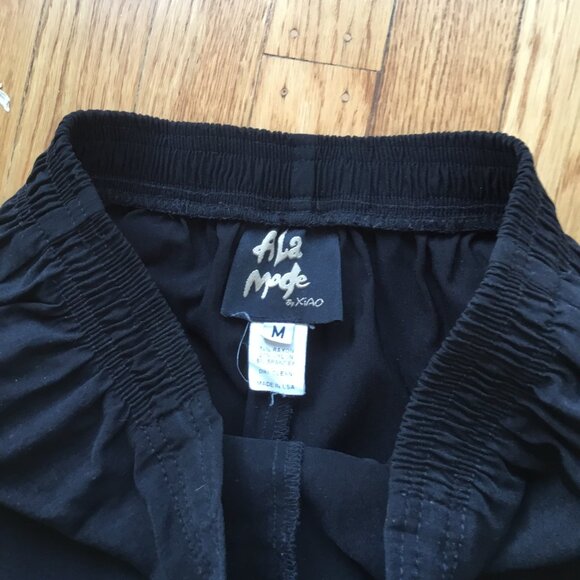 Vintage A La Mode by Xiao Black Rayon Nylon Pants M - Picture 5 of 5